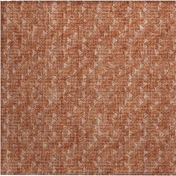2' X 3' Terra Cotta Geometric Washable Non Skid Indoor Outdoor Area Rug