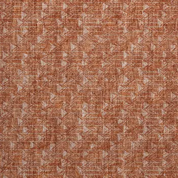 2' X 3' Terra Cotta Geometric Washable Non Skid Indoor Outdoor Area Rug