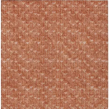 3' X 5' Terra Cotta Geometric Washable Non Skid Indoor Outdoor Area Rug