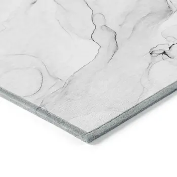 3' X 5' Gray Abstract Washable Non Skid Indoor Outdoor Area Rug