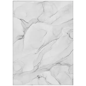 5' X 8' Gray Abstract Washable Indoor Outdoor Area Rug