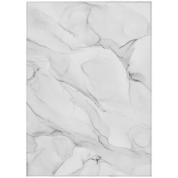 9' X 12' Gray Abstract Washable Non Skid Indoor Outdoor Area Rug