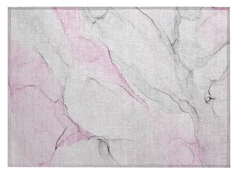 2' X 3' Gray and Pink Abstract Washable Non Skid Indoor Outdoor Area Rug