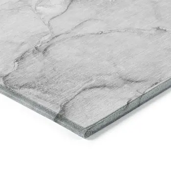 10' X 14' Gray Abstract Washable Non Skid Indoor Outdoor Area Rug