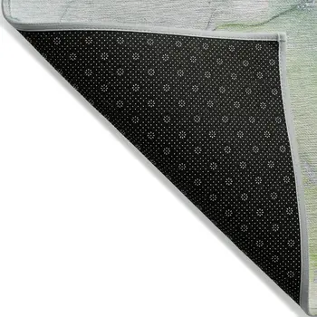 9' X 12' Green Abstract Washable Non Skid Indoor Outdoor Area Rug