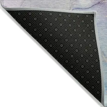 5' X 8' Purple Abstract Washable Non Skid Indoor Outdoor Area Rug