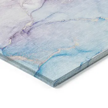 5' X 8' Purple Abstract Washable Non Skid Indoor Outdoor Area Rug