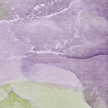 3' X 5' Purple Abstract Washable Non Skid Indoor Outdoor Area Rug