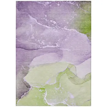 10' X 14' Purple Abstract Washable Non Skid Indoor Outdoor Area Rug