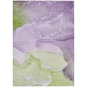 10' X 14' Purple Abstract Washable Non Skid Indoor Outdoor Area Rug