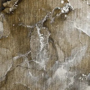 2' X 3' Brown and Gray Abstract Washable Non Skid Indoor Outdoor Area Rug
