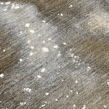 8' Runner Brown and Gray Abstract Washable Non Skid Indoor Outdoor Runner Rug