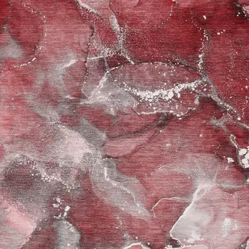 3' X 5' Merlot Abstract Washable Non Skid Indoor Outdoor Area Rug