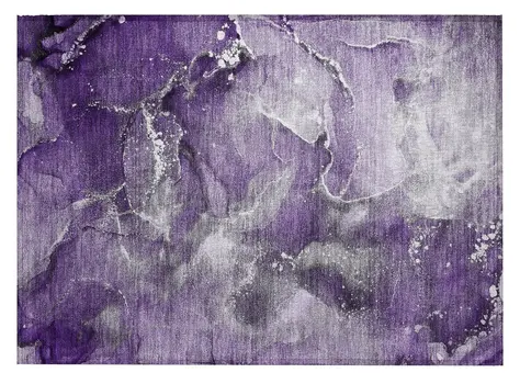 2' X 3' Gray and Purple Abstract Washable Non Skid Indoor Outdoor Area Rug
