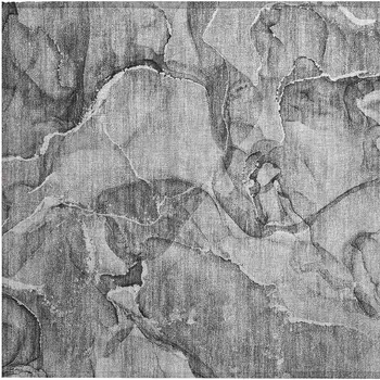 2' X 3' Gray and Ivory Abstract Washable Non Skid Indoor Outdoor Area Rug