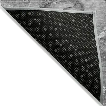 10' X 14' Gray and Ivory Abstract Washable Non Skid Indoor Outdoor Area Rug
