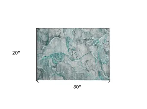 2' X 3' Gray and Ivory Abstract Washable Non Skid Indoor Outdoor Area Rug