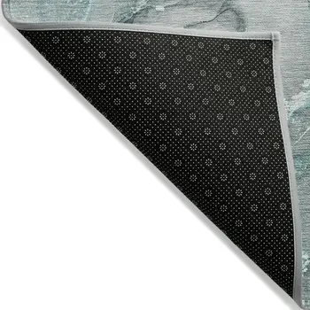 9' X 12' Gray and Ivory Abstract Washable Non Skid Indoor Outdoor Area Rug