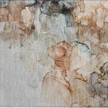 2' X 3' Beige Abstract Washable Non Skid Indoor Outdoor Area Rug