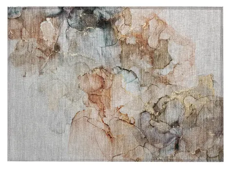 2' X 3' Beige Abstract Washable Non Skid Indoor Outdoor Area Rug