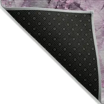 8' X 10' Gray and Purple Abstract Washable Non Skid Indoor Outdoor Area Rug