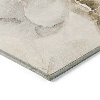 9' X 12' Beige and Brown Abstract Washable Indoor Outdoor Area Rug