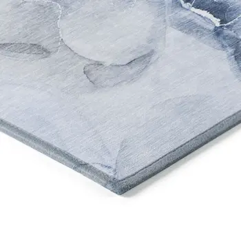 5' X 8' Blue and Gray Abstract Washable Non Skid Indoor Outdoor Area Rug