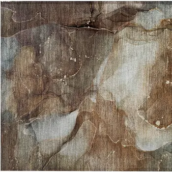 2' X 3' Brown Abstract Washable Non Skid Indoor Outdoor Area Rug