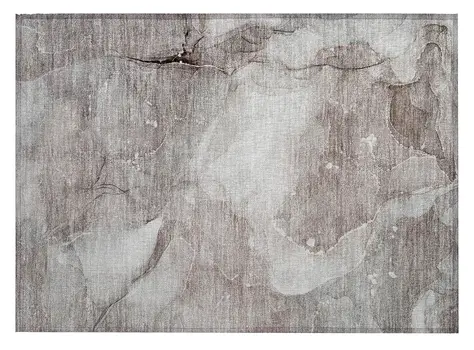 2' X 3' Taupe Abstract Washable Non Skid Indoor Outdoor Area Rug