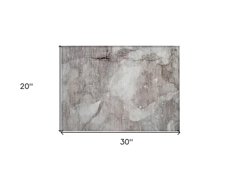2' X 3' Taupe Abstract Washable Non Skid Indoor Outdoor Area Rug