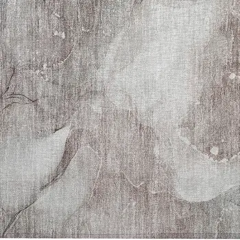 2' X 3' Taupe Abstract Washable Non Skid Indoor Outdoor Area Rug