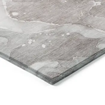 8' X 10' Taupe Abstract Washable Non Skid Indoor Outdoor Area Rug