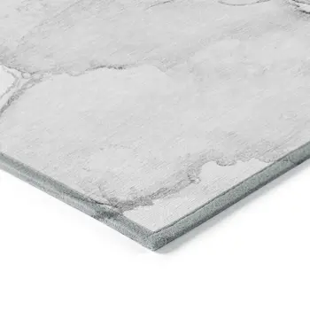 10' X 14' Silver Abstract Washable Non Skid Indoor Outdoor Area Rug