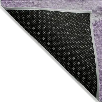 2' X 3' Lilac Abstract Washable Non Skid Indoor Outdoor Area Rug