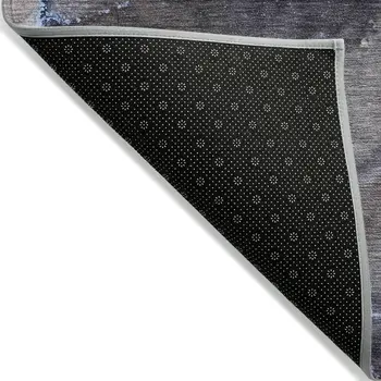10' X 14' Navy Blue Abstract Washable Non Skid Indoor Outdoor Area Rug