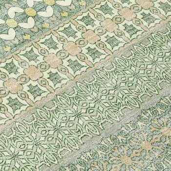 10' X 14' Artichoke Green Striped Washable Non Skid Indoor Outdoor Area Rug