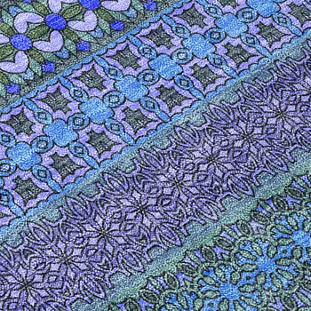 9' X 12' Blue and Green Striped Washable Non Skid Indoor Outdoor Area Rug