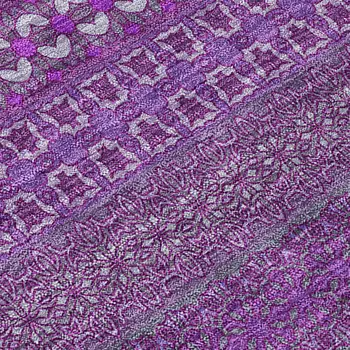 2' X 3' Eggplant Striped Washable Non Skid Indoor Outdoor Area Rug