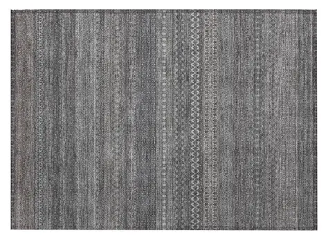 2' X 3' Gray Striped Washable Non Skid Indoor Outdoor Area Rug