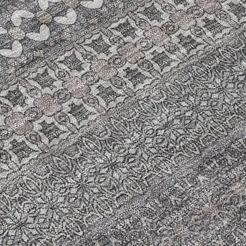 8' X 10' Gray Striped Washable Non Skid Indoor Outdoor Area Rug