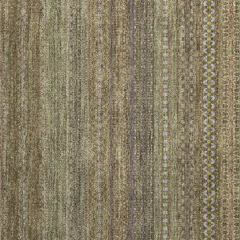 2' X 3' Khaki Striped Washable Non Skid Indoor Outdoor Area Rug