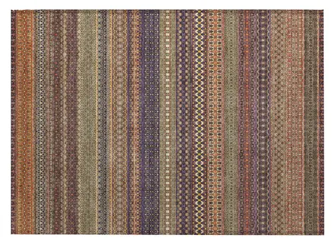 2' X 3' Orange Striped Washable Non Skid Indoor Outdoor Area Rug