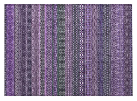 2' X 3' Purple Striped Washable Non Skid Indoor Outdoor Area Rug