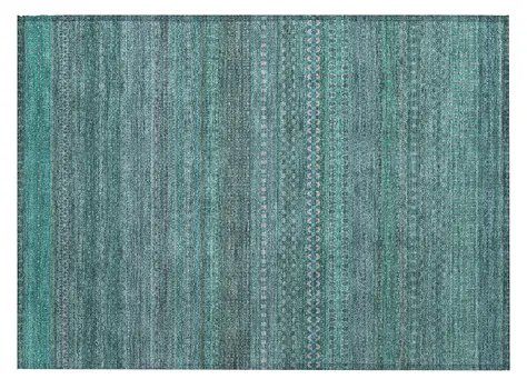 2' X 3' Turquoise Striped Washable Non Skid Indoor Outdoor Area Rug