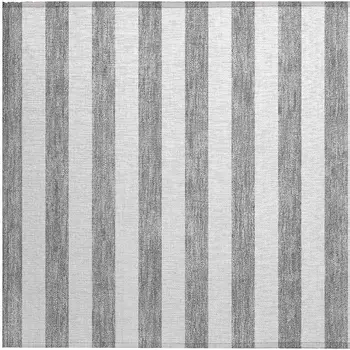 2' X 3' Gray and White Striped Washable Non Skid Indoor Outdoor Area Rug