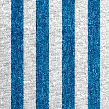 2' X 3' Navy Blue Striped Washable Non Skid Indoor Outdoor Area Rug