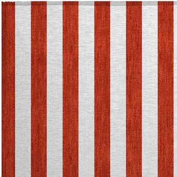 2' X 3' Red and White Striped Washable Non Skid Indoor Outdoor Area Rug