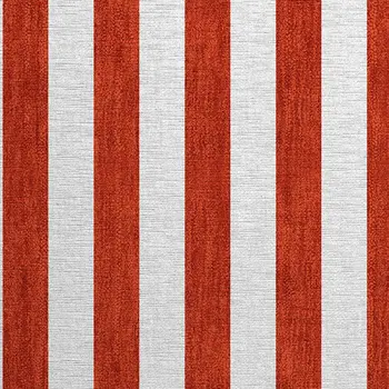 2' X 3' Red and White Striped Washable Non Skid Indoor Outdoor Area Rug