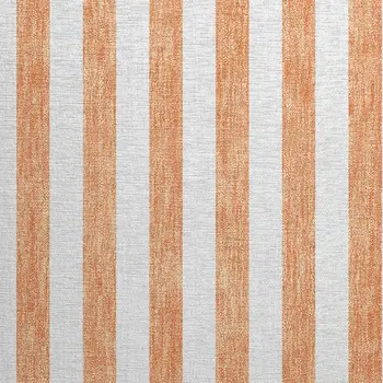 2' X 3' Salmon Striped Washable Non Skid Indoor Outdoor Area Rug