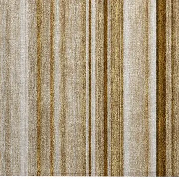 2' X 3' Chocolate Striped Washable Non Skid Indoor Outdoor Area Rug